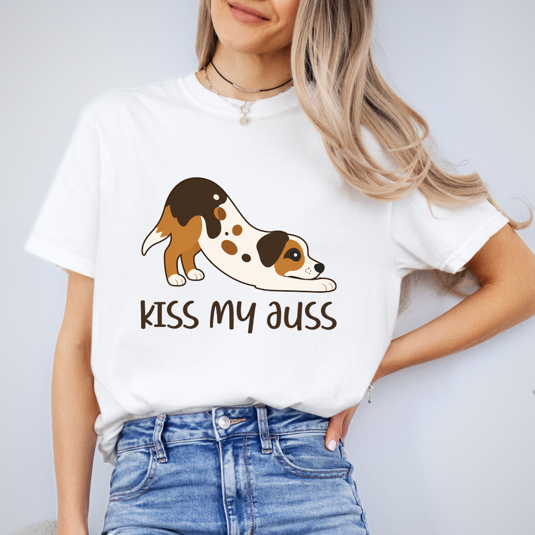 Kiss My Auss Embroidered Tee