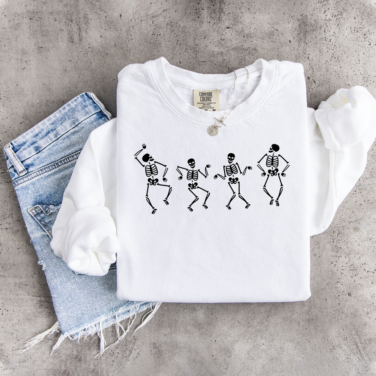 Sudadera de Halloween de esqueletos bailando para la temporada espeluznante