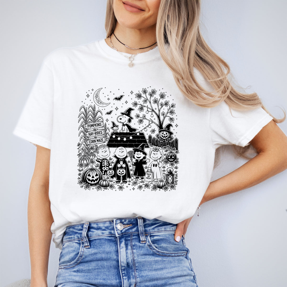 T-Shirt mit gruseligem Patch-Motiv