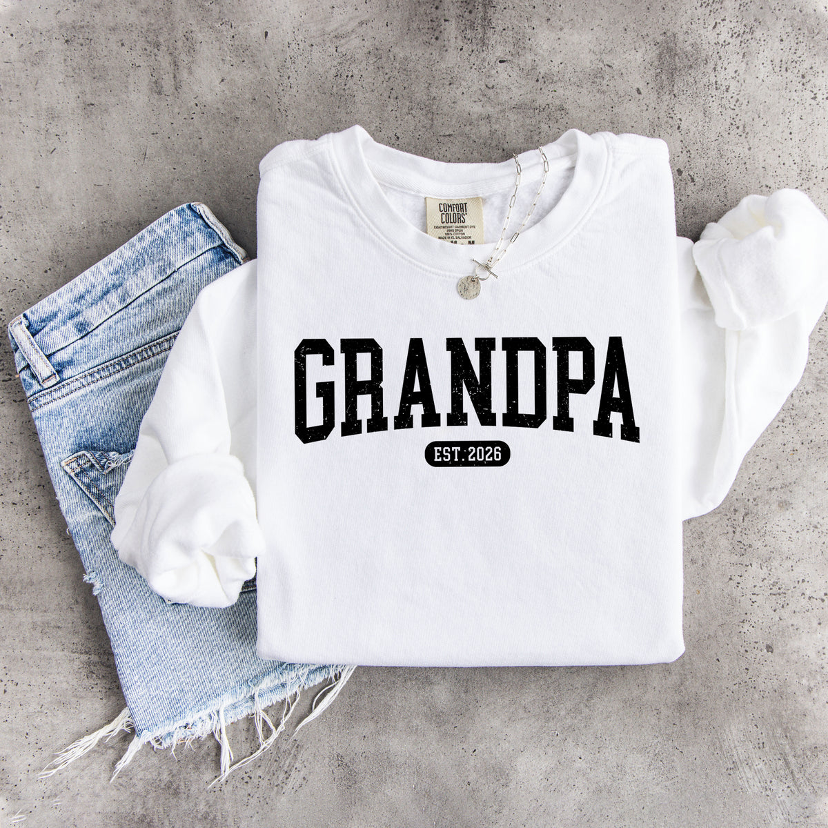 Personalisierbares College-Sweatshirt für Opa mit Gründungsjahr