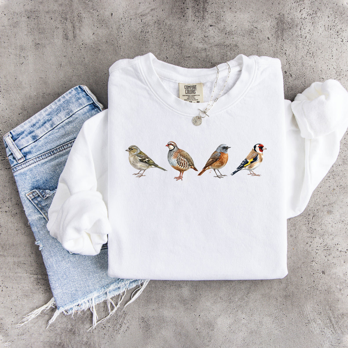 Vintage Illustrated Songbirds Nature Sweatshirt