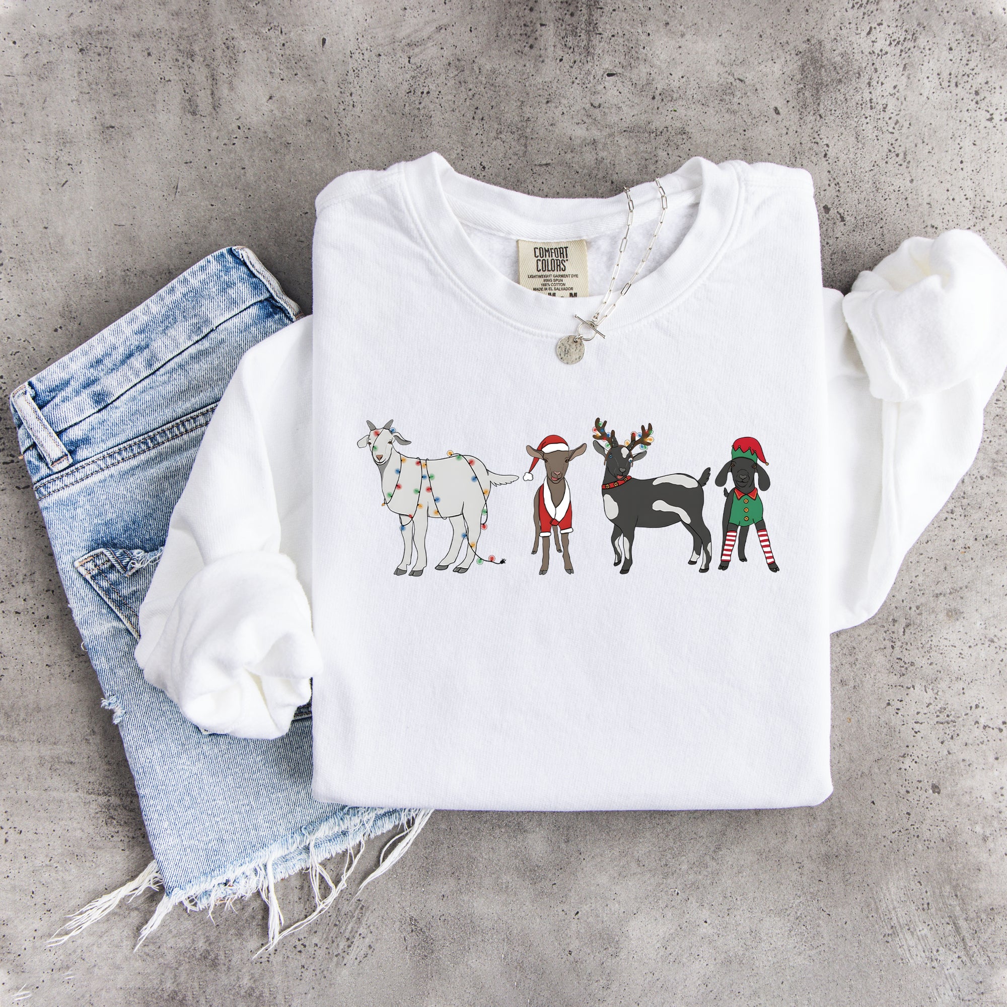 Weihnachts-Ziegen-Sweatshirt