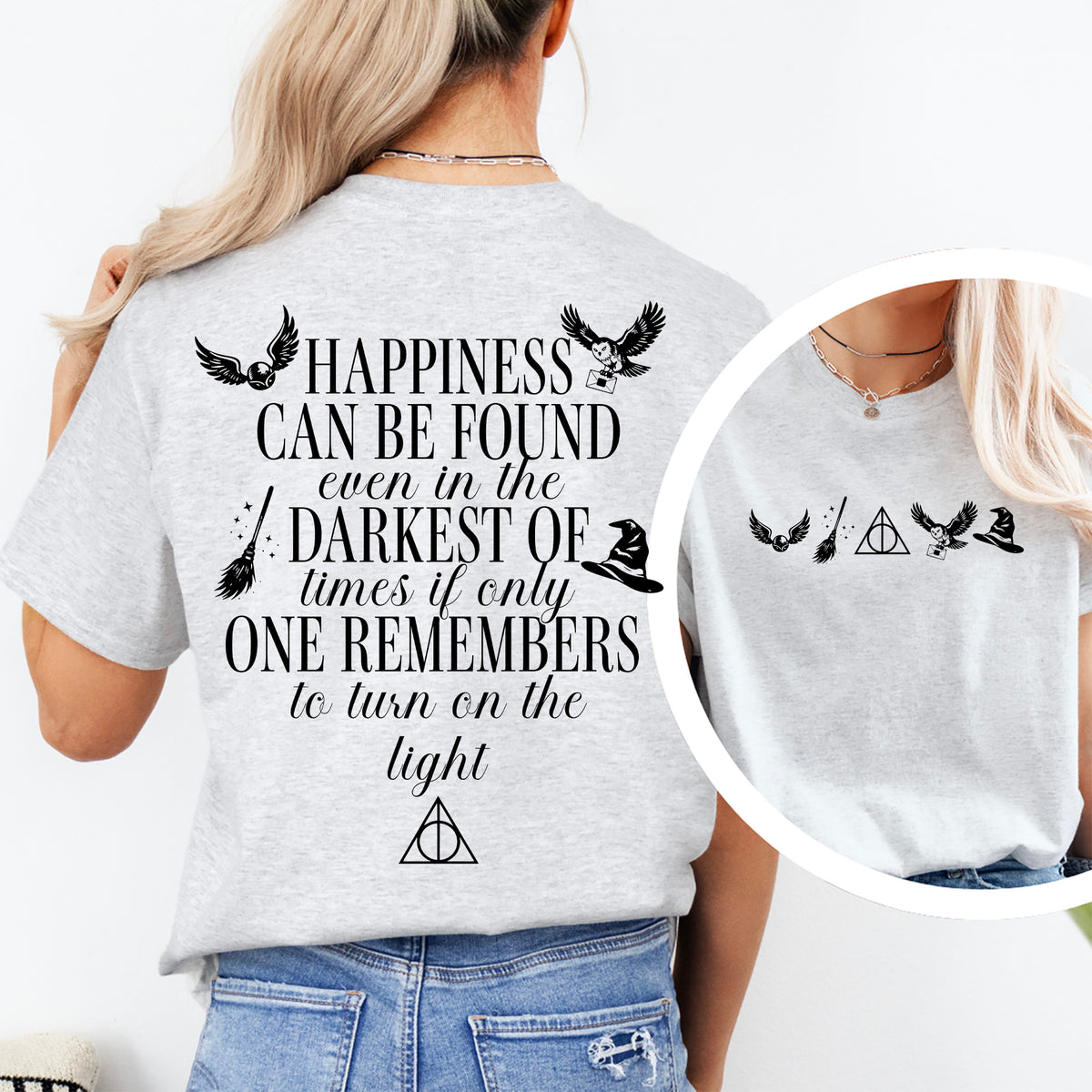 Bookish Fantasy Top in White with Black Lettering