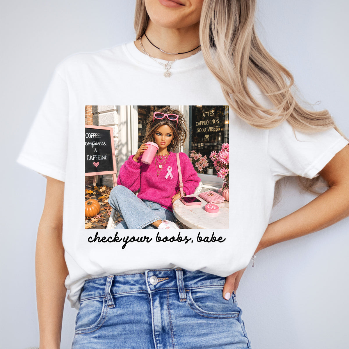 Camiseta «Check Your Boobs Babe» de concienciación sobre el cáncer de mama