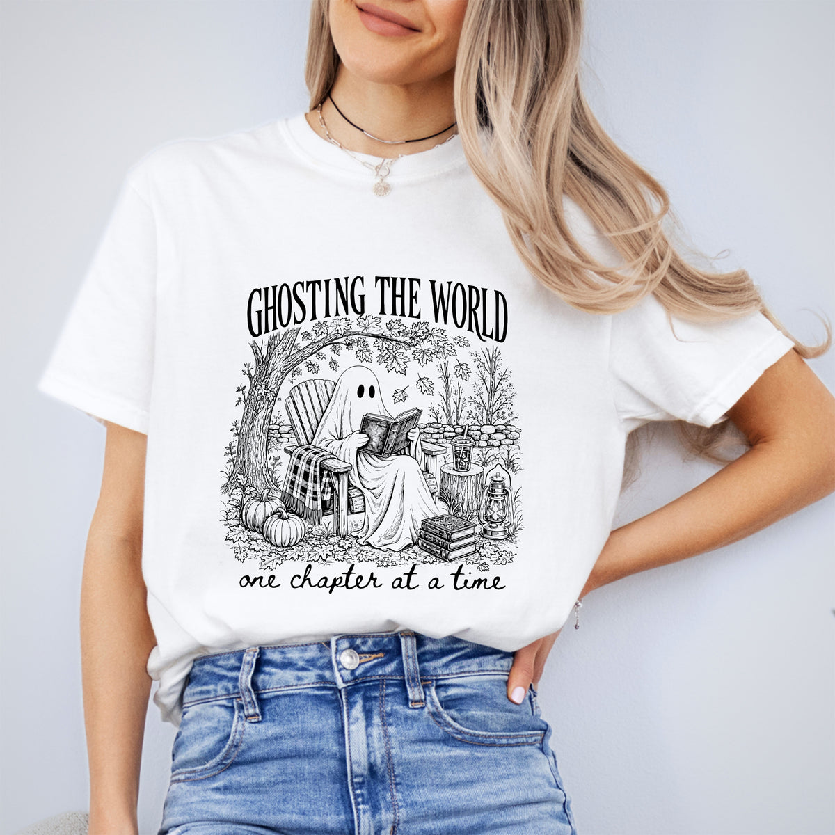T-shirt de lecture fantôme tendance