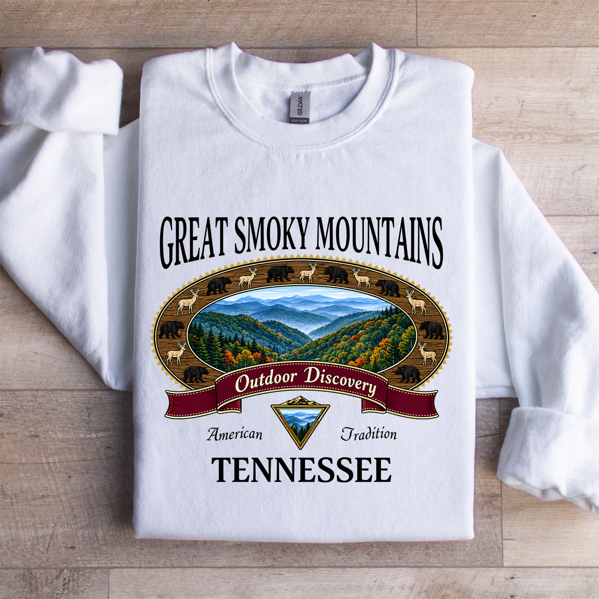 Sweat-shirt rétro des Great Smoky Mountains du Tennessee