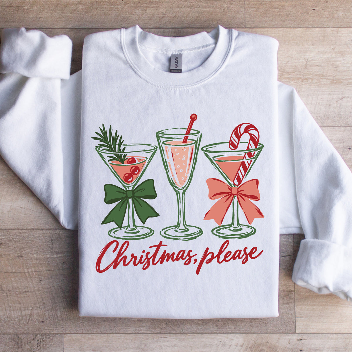 Christmas Cocktail Festive Holiday Drink Fleece Pullover
