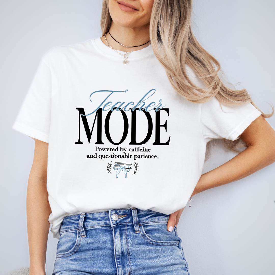Teacher Mode Powered by Caffeine Tee