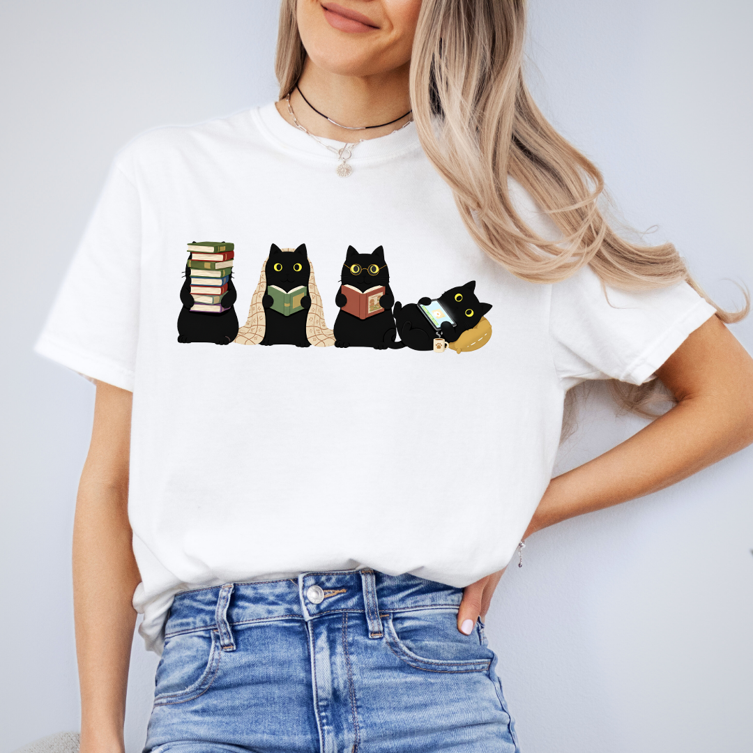 Camiseta de lectura Gatos Negros