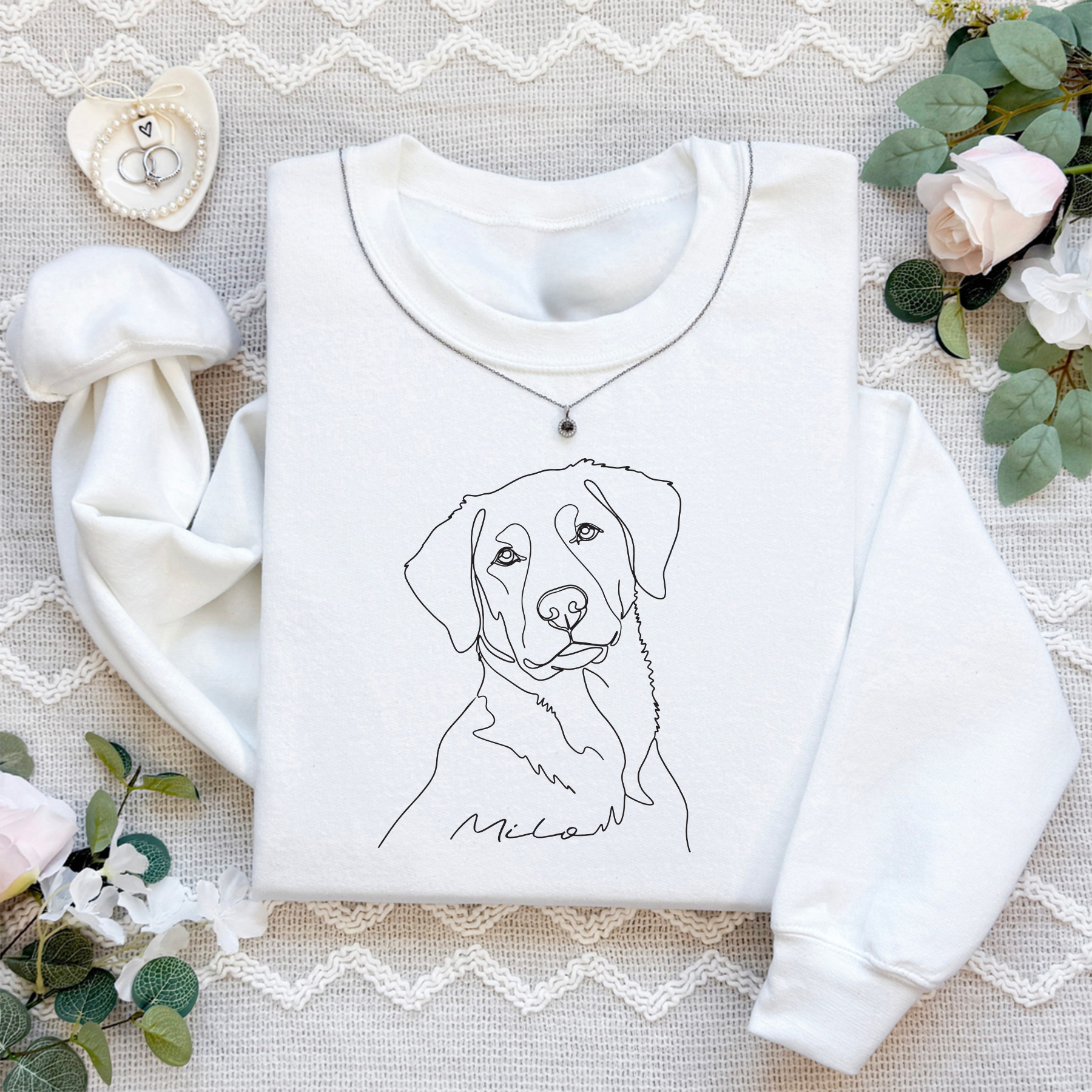 Personalized Pet Dog Linart Sweatshirt
