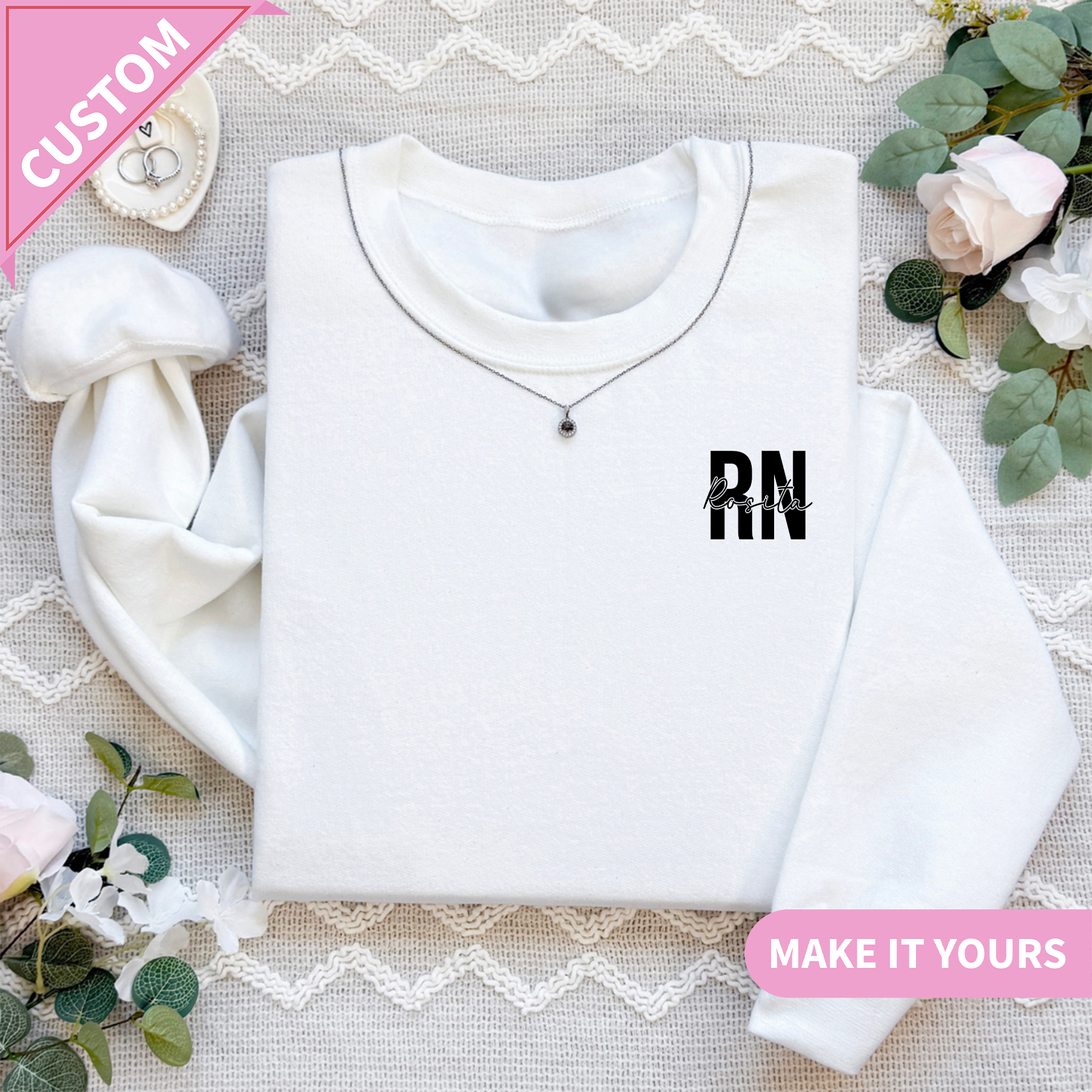 Personalized Registered Nurse Sweatshirt With Name
