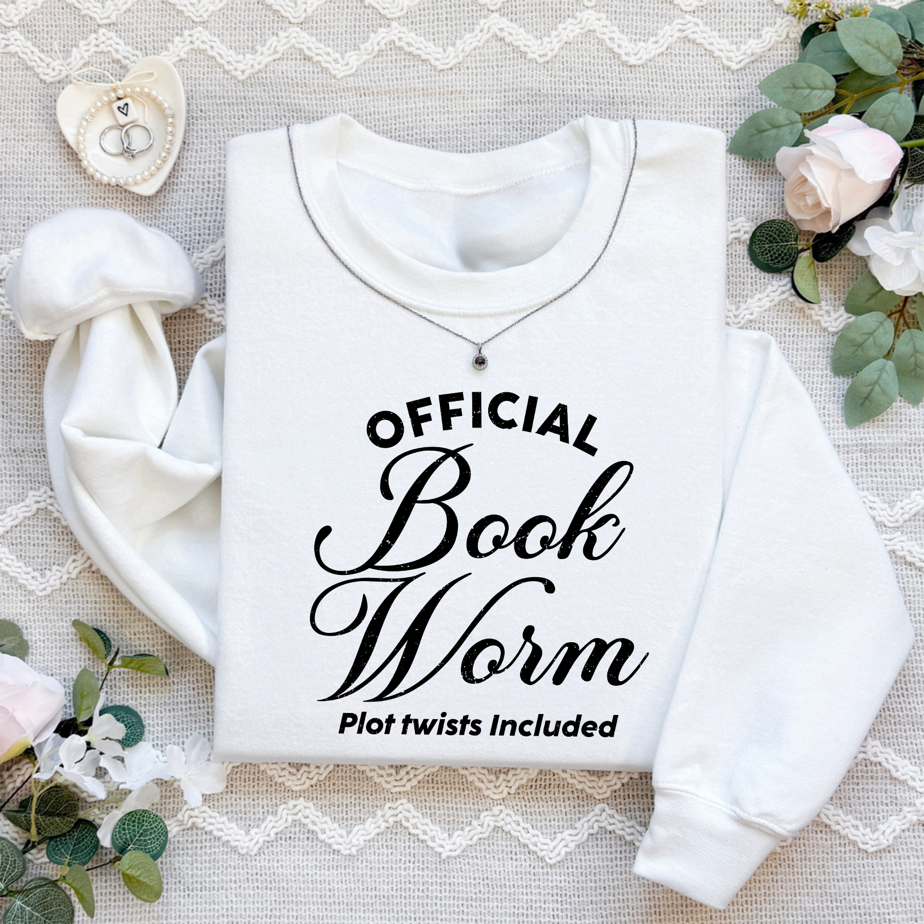 Official Book Worm Plot Twists Included Sweatshirt