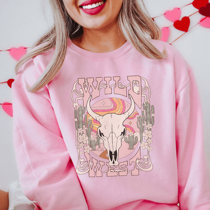 Wild West Sweatshirt Light Pink / S Peachy Sunday T-Shirt