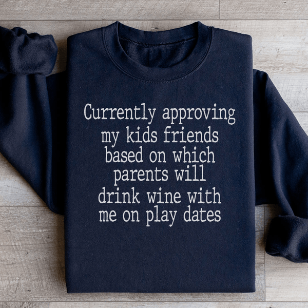 Wine Play Dates Sweatshirt Black / S Peachy Sunday T-Shirt