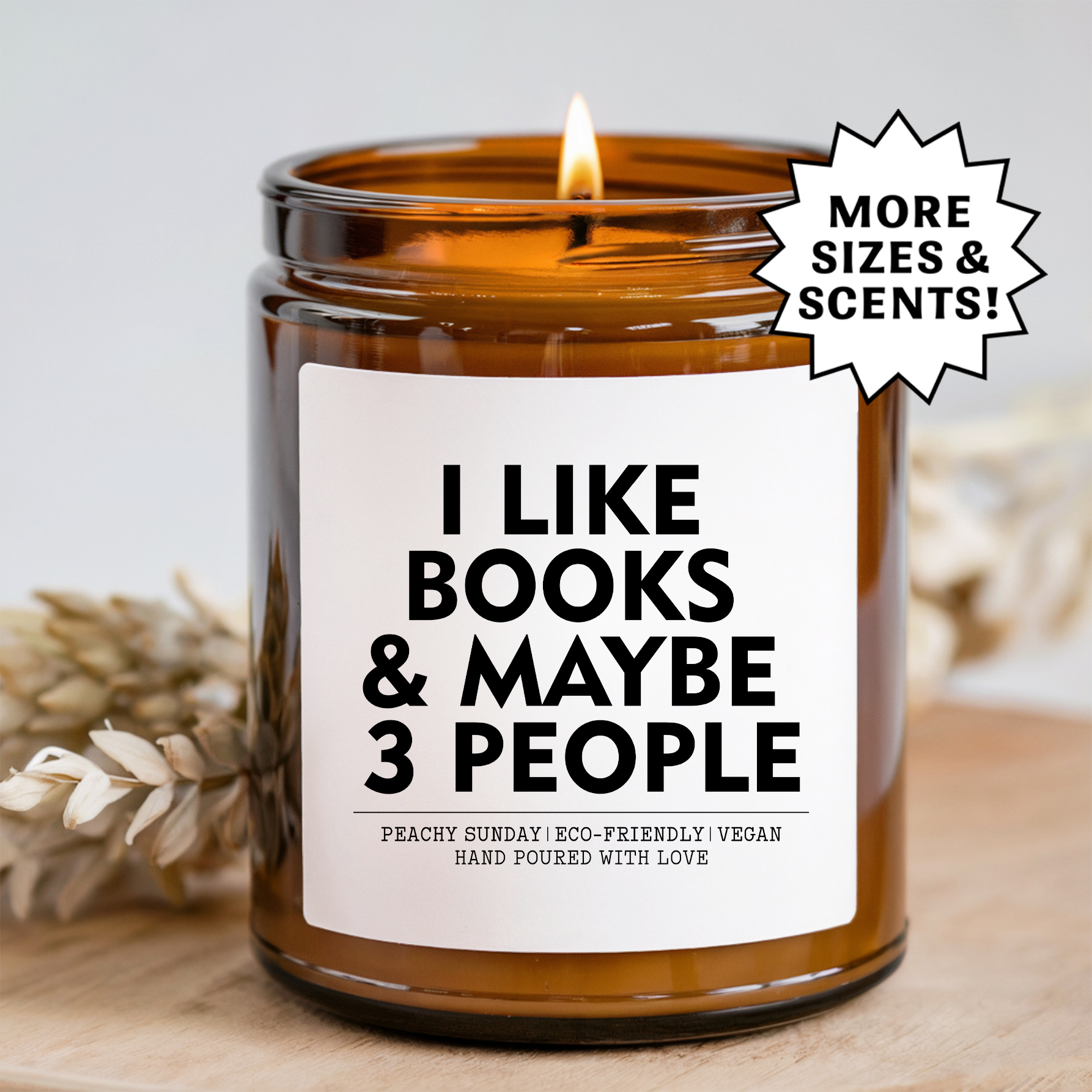 I Like Books & Maybe 3 People Book Lover Candle