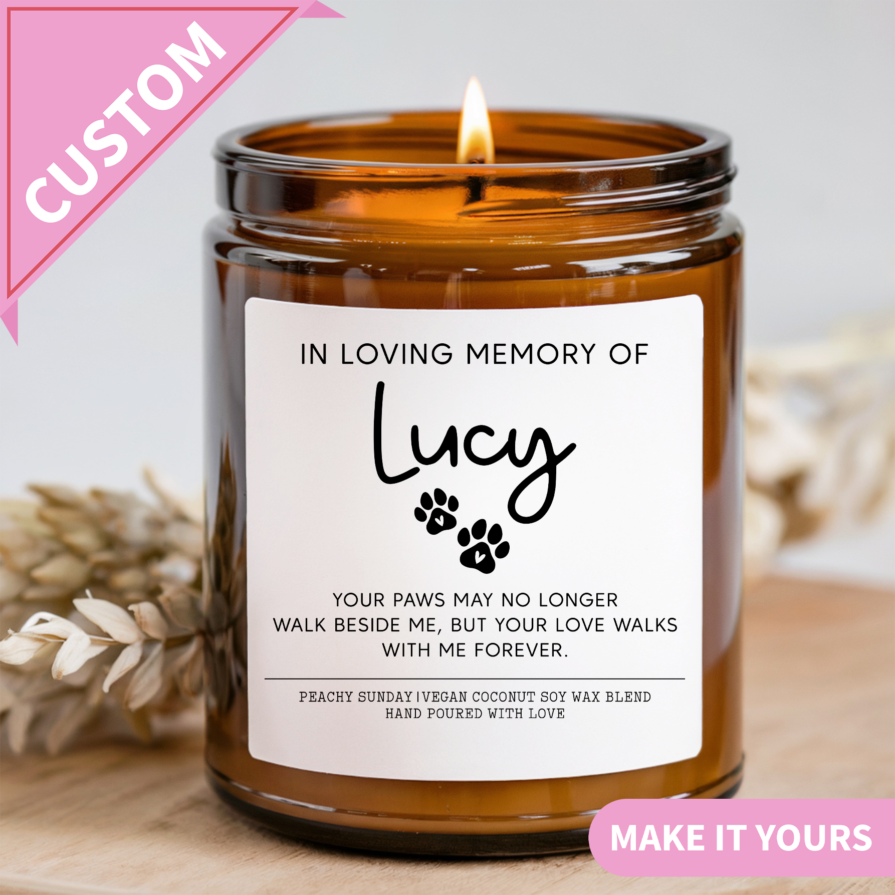 Personalized Pet Remembrance Candle