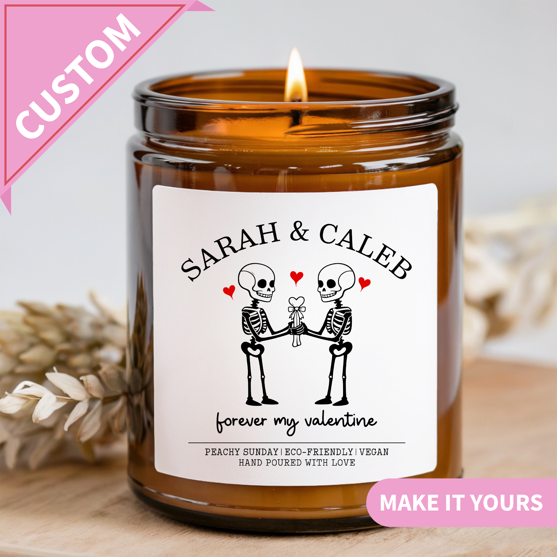 Personalized Valentine's Day Couple Candle