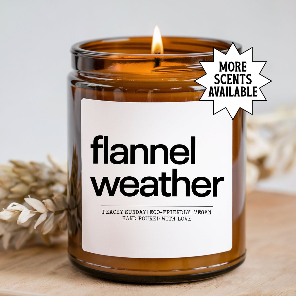 Flannel Weather clean burning vegan candle