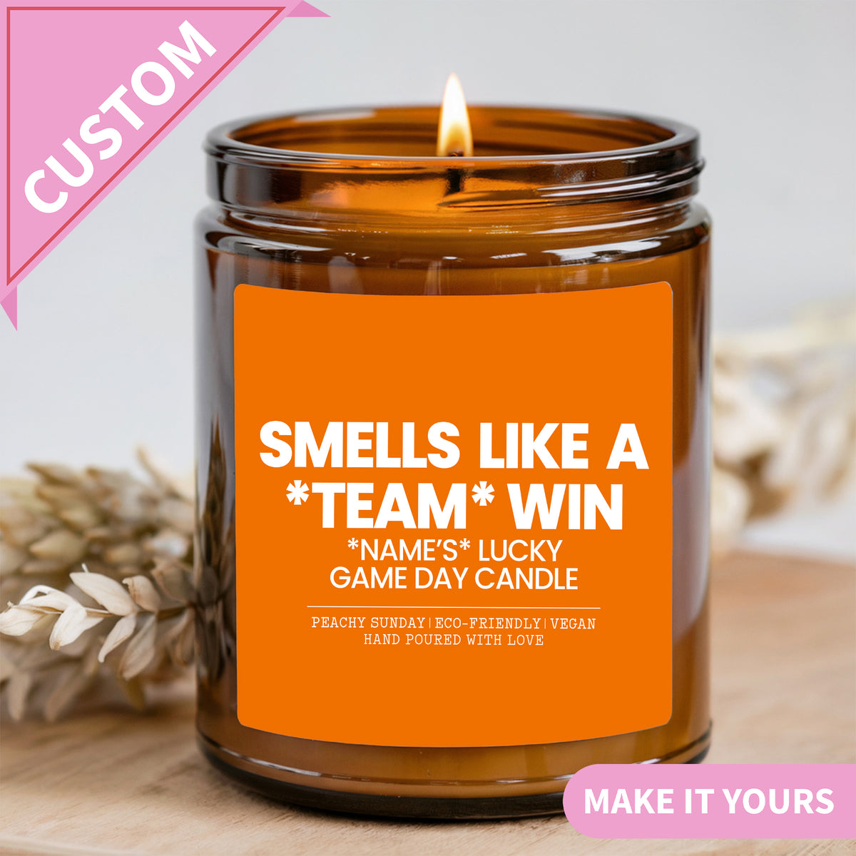 Personalized Team Name Candle
