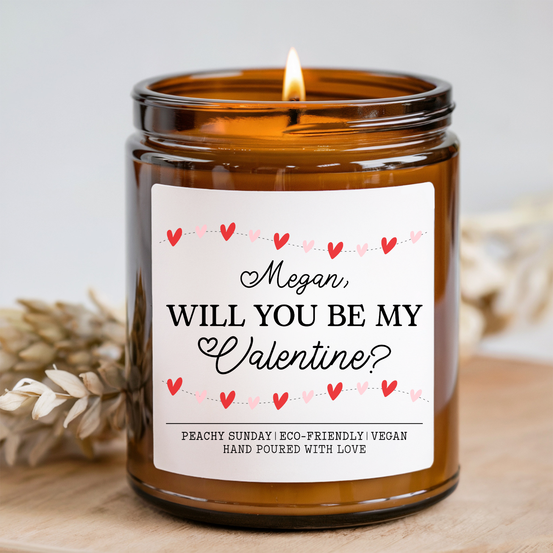 Personalized Will You Be My Valentine Candle