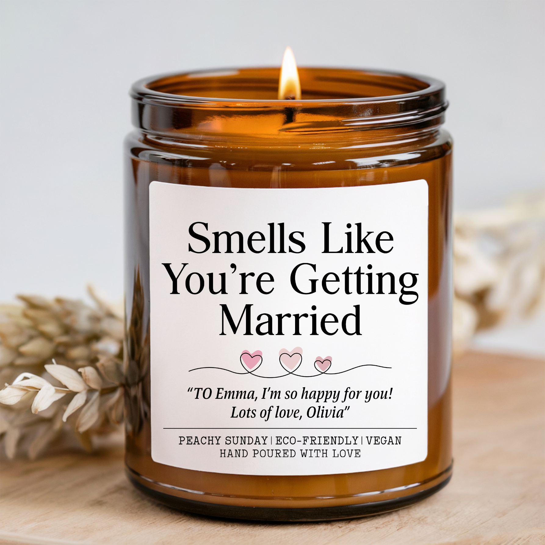 Personalized Smells Like You're Getting Married Wedding Gift For Bride To Be Candle