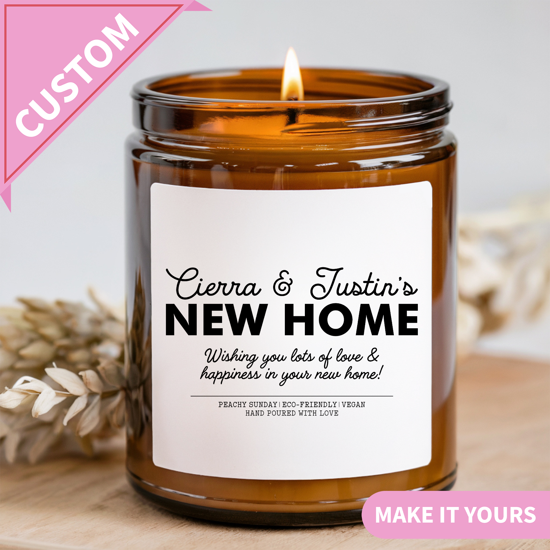 Personalized New Home Candle