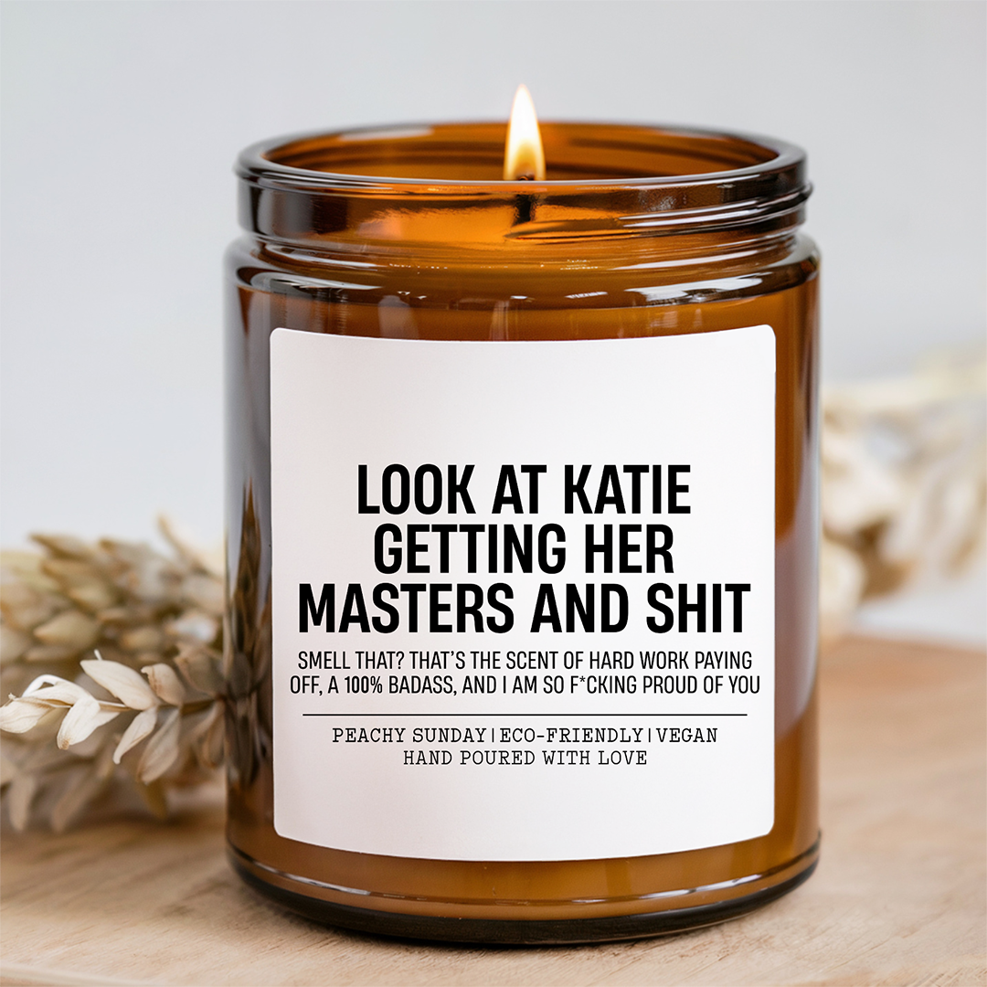 Personalized Masters Degree Graduation Candle