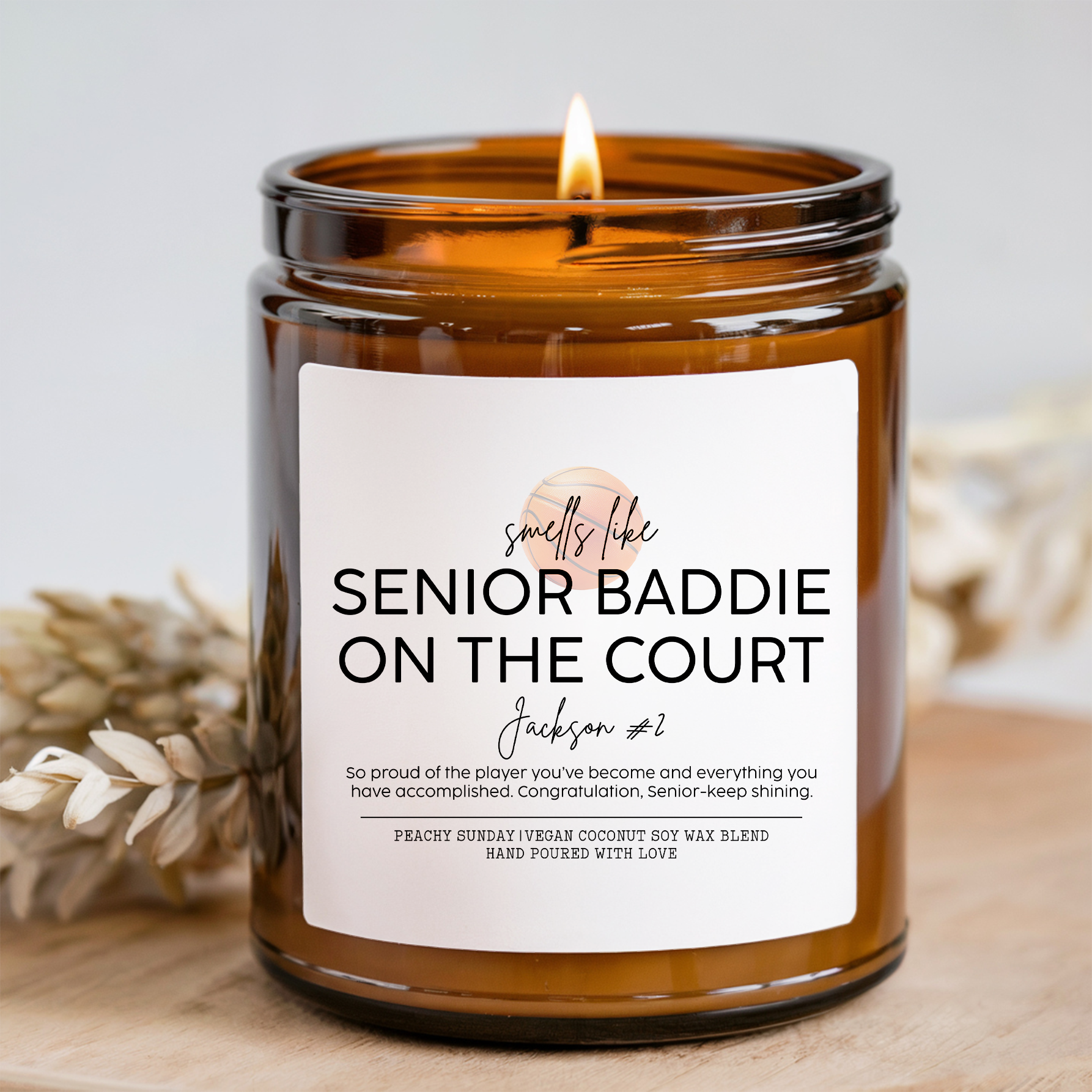 Personalized Basketball Player Candle