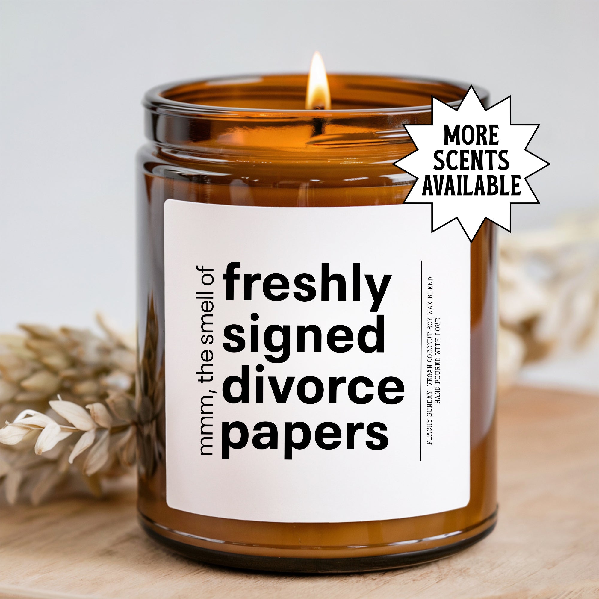 Freshly Signed Divorce Papers Candle
