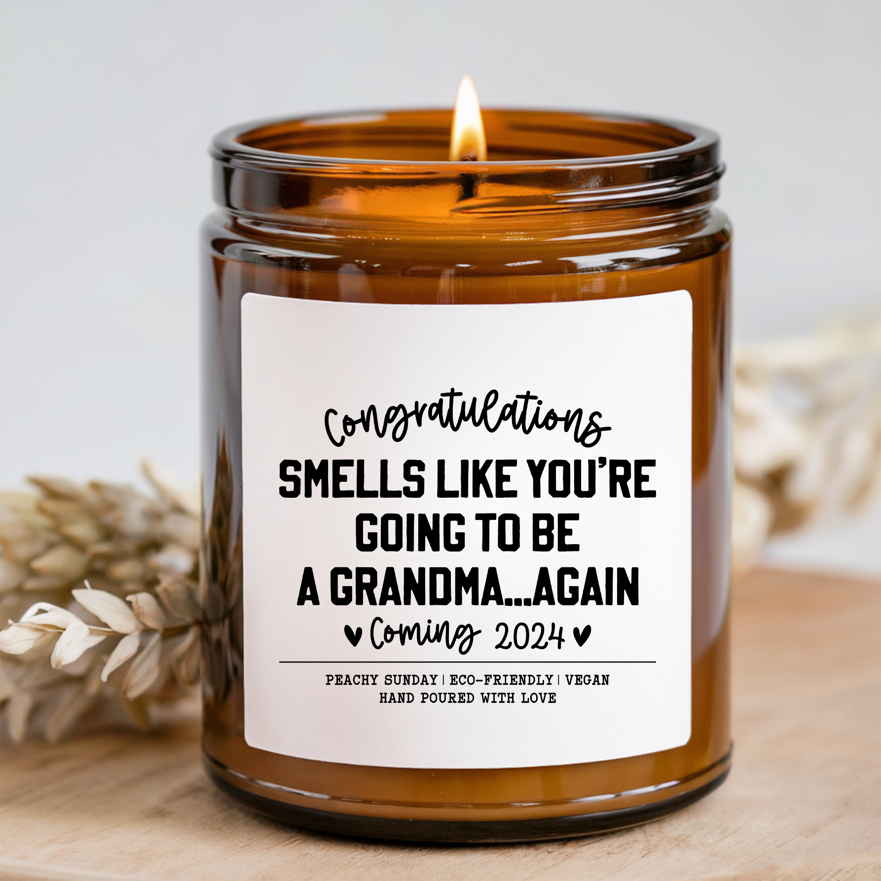 Personalized Going To Be Grandma Again Candle