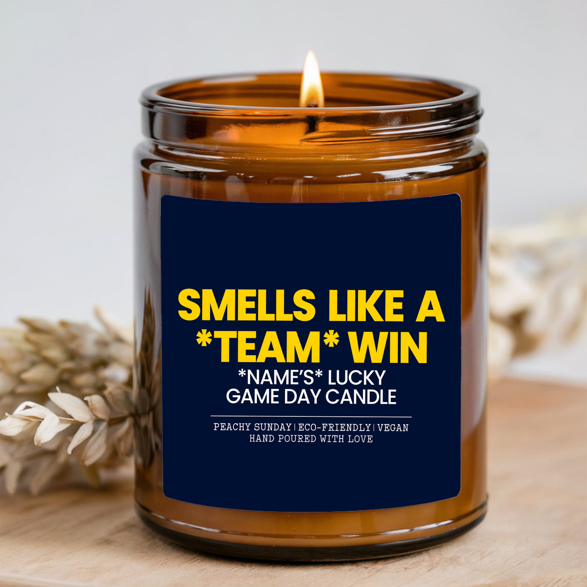custom Team Name Lucky Game Day Candle