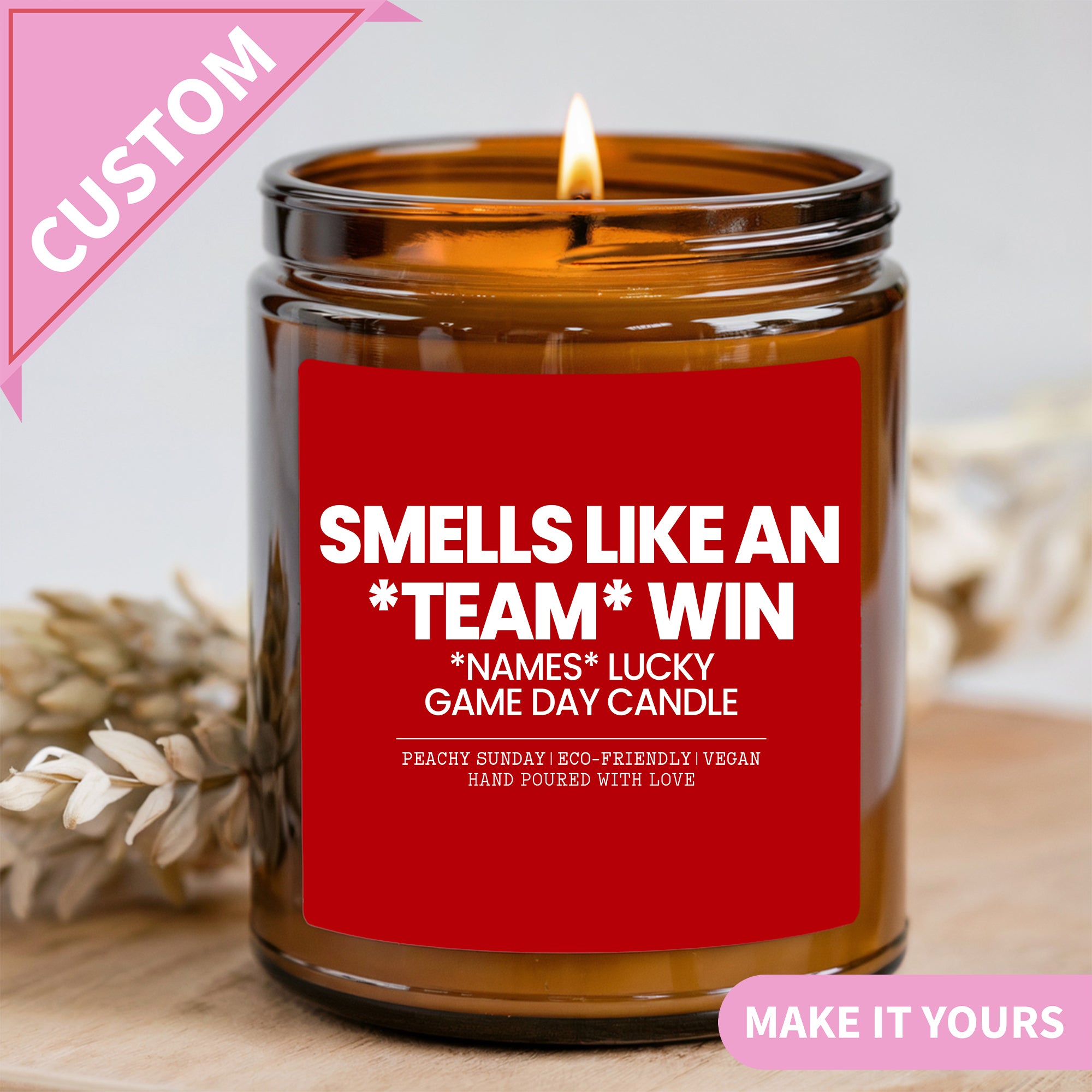 Personalized Funny Lucky Game Day Candle Funny