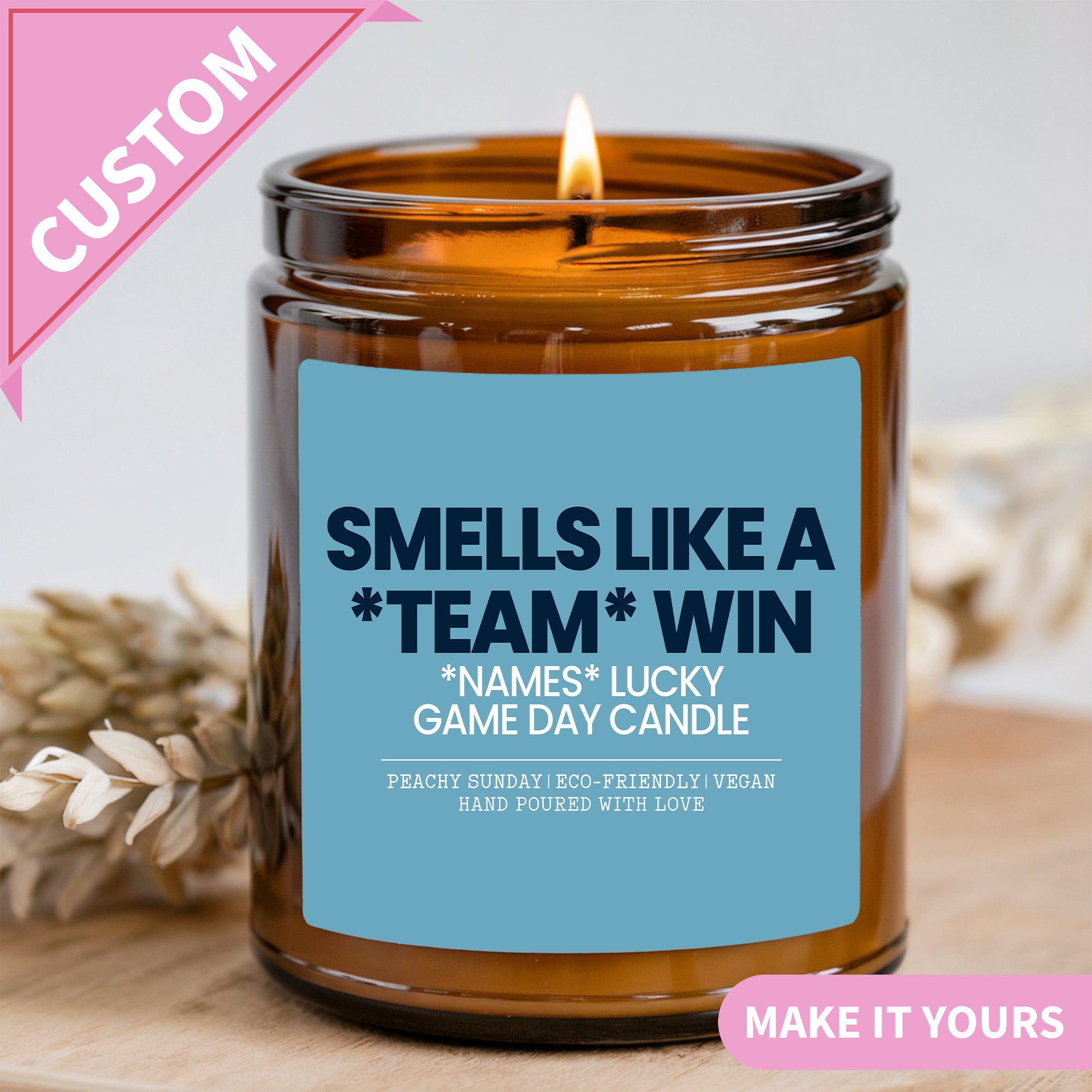 Personalized Smells Like A Win Fantasy Football & Sports Candle