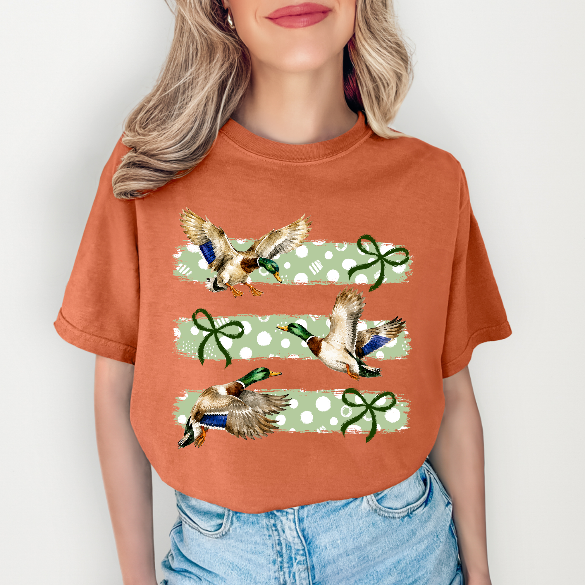 T-shirt de chasse au canard colvert, style rétro vintage