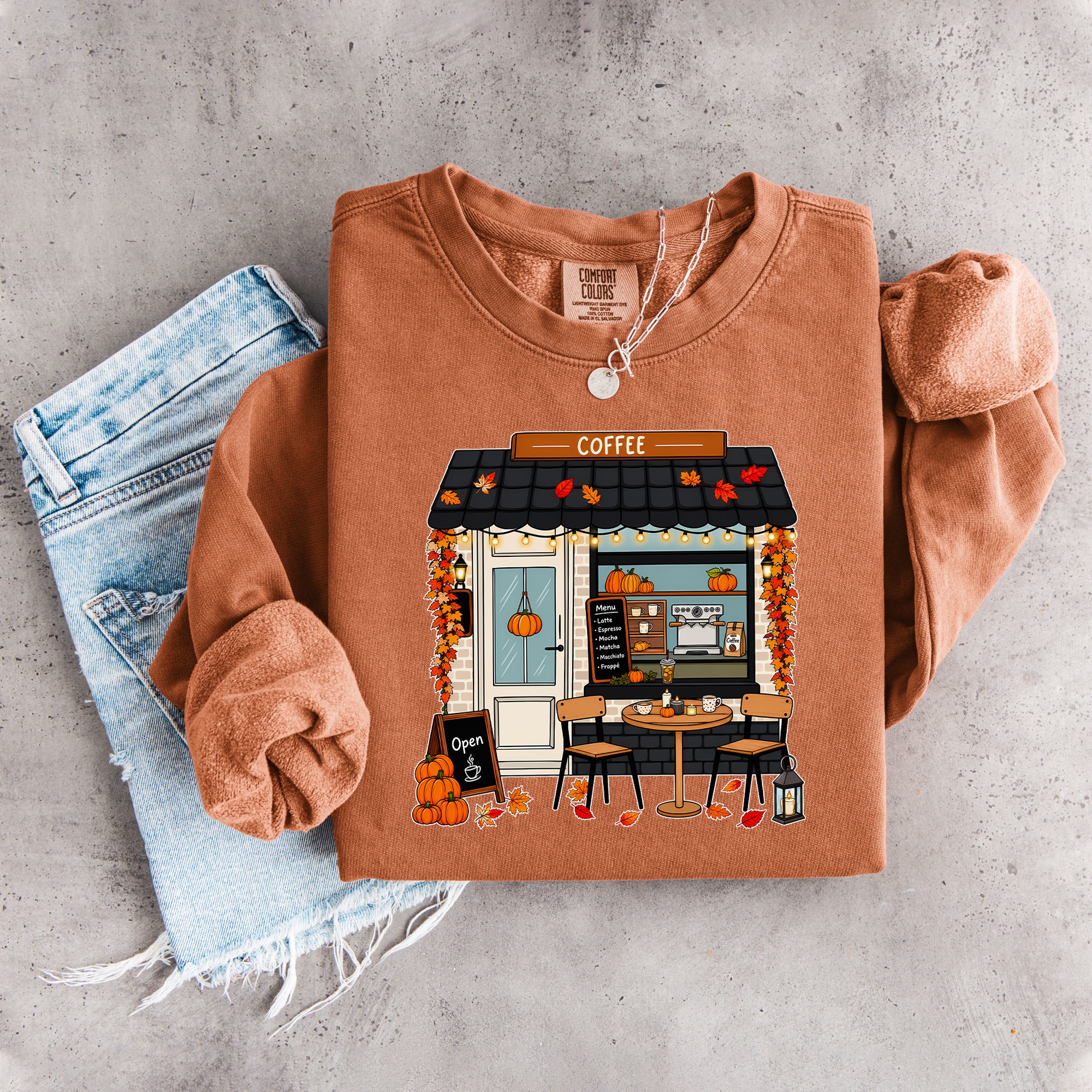 Vintage Fall Coffee Shop Sweatshirt