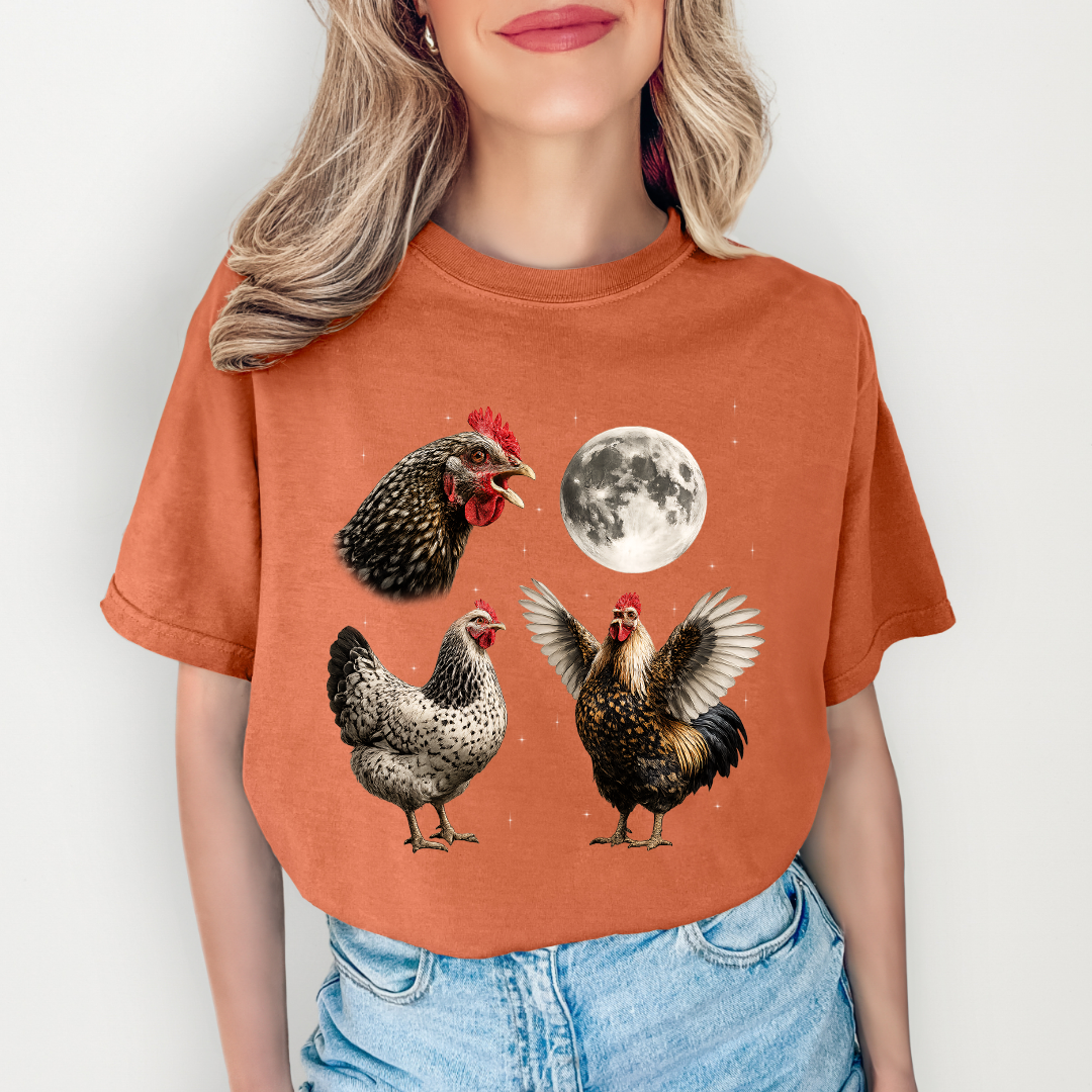 Chicken Howling at Moon Tee