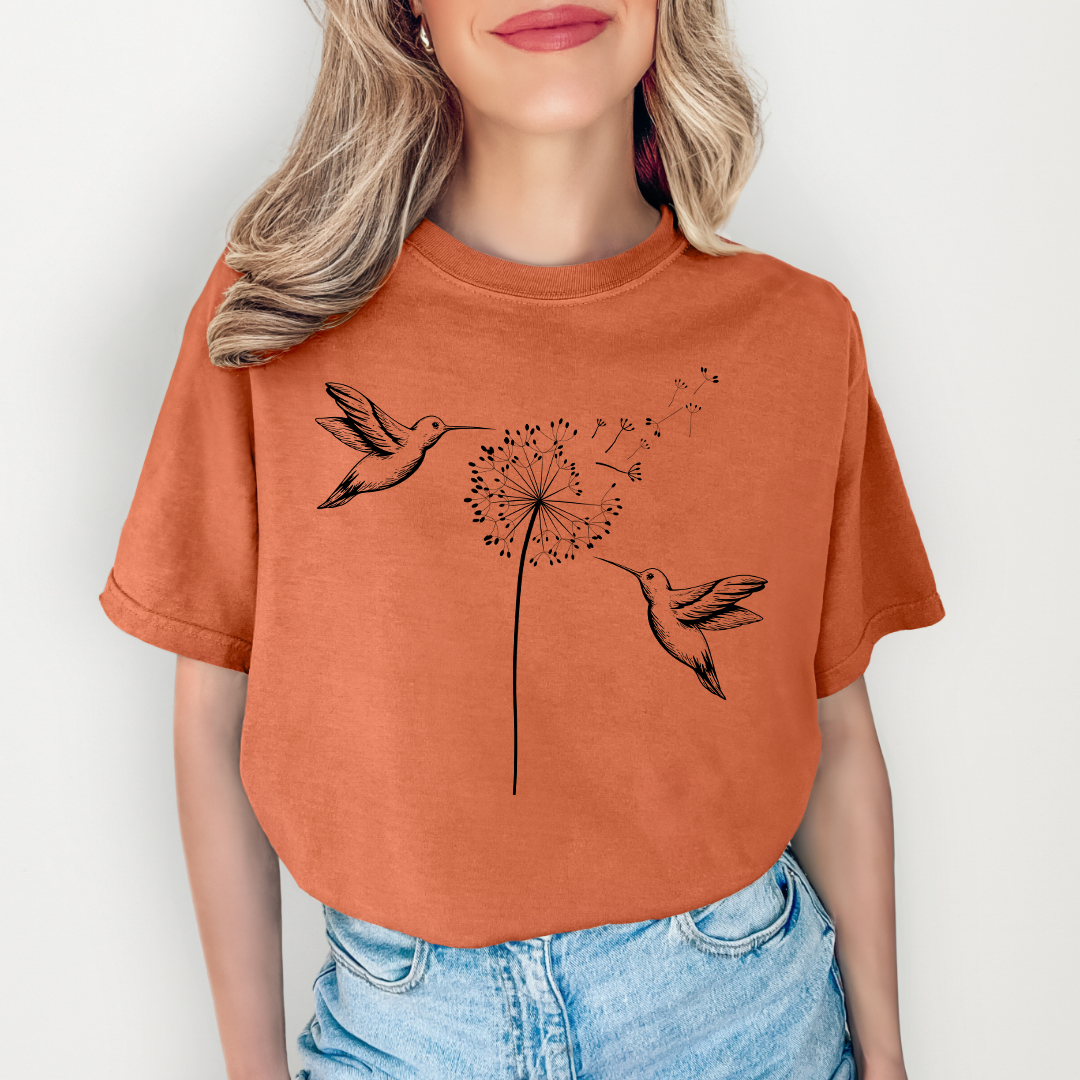Cute Dandelion Hummingbird Tee