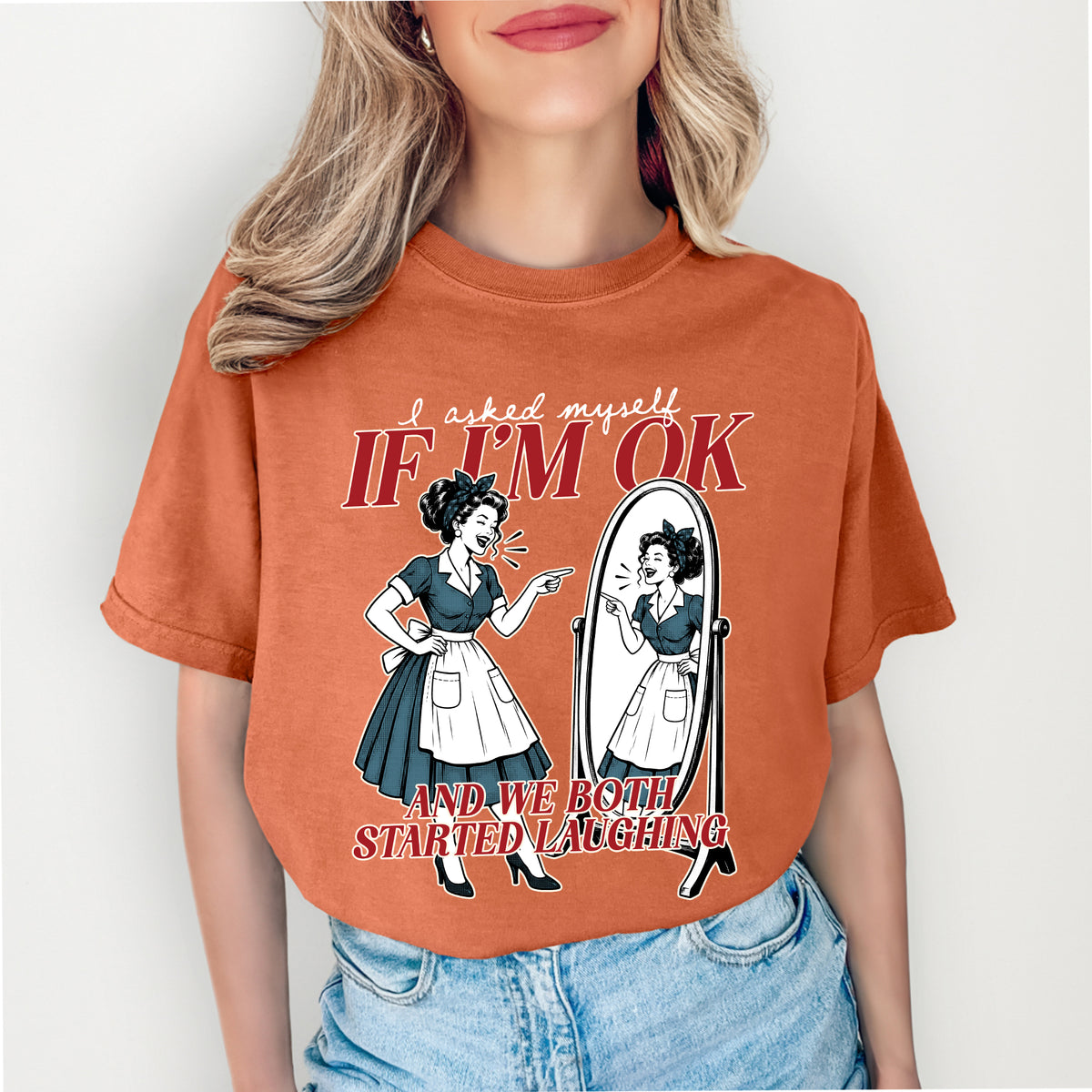 Lustiges Mental-Health-T-Shirt „Ich habe mich gefragt, ob es mir gut geht“