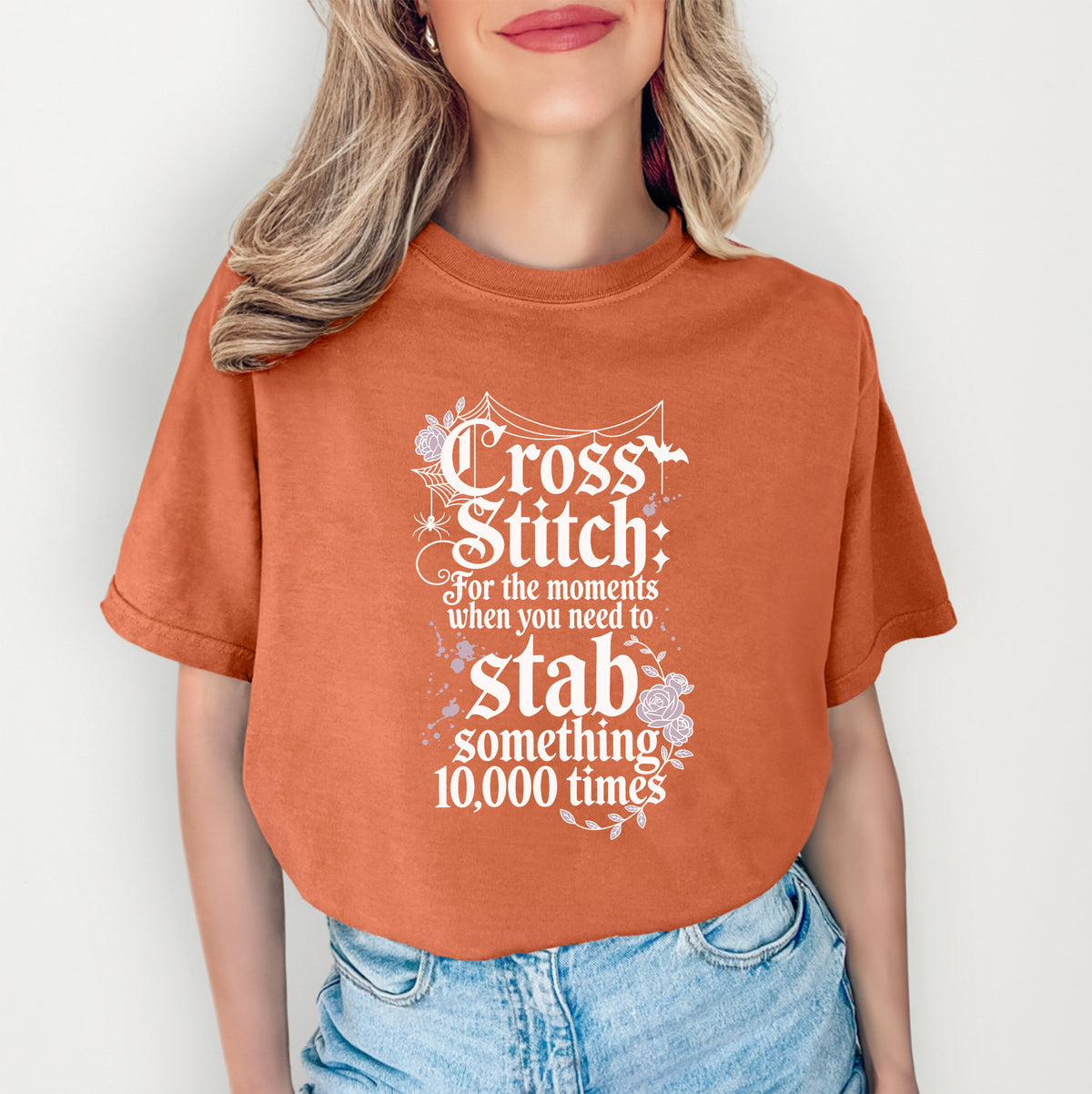 T-shirt à broderie au point de croix