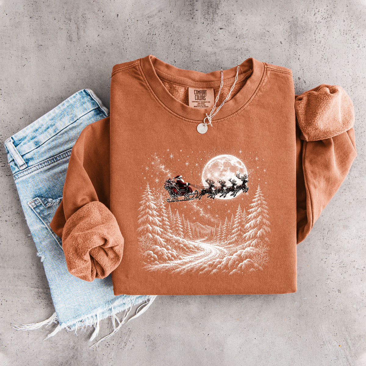 Sweat-shirt « Le traîneau volant du père Noël »