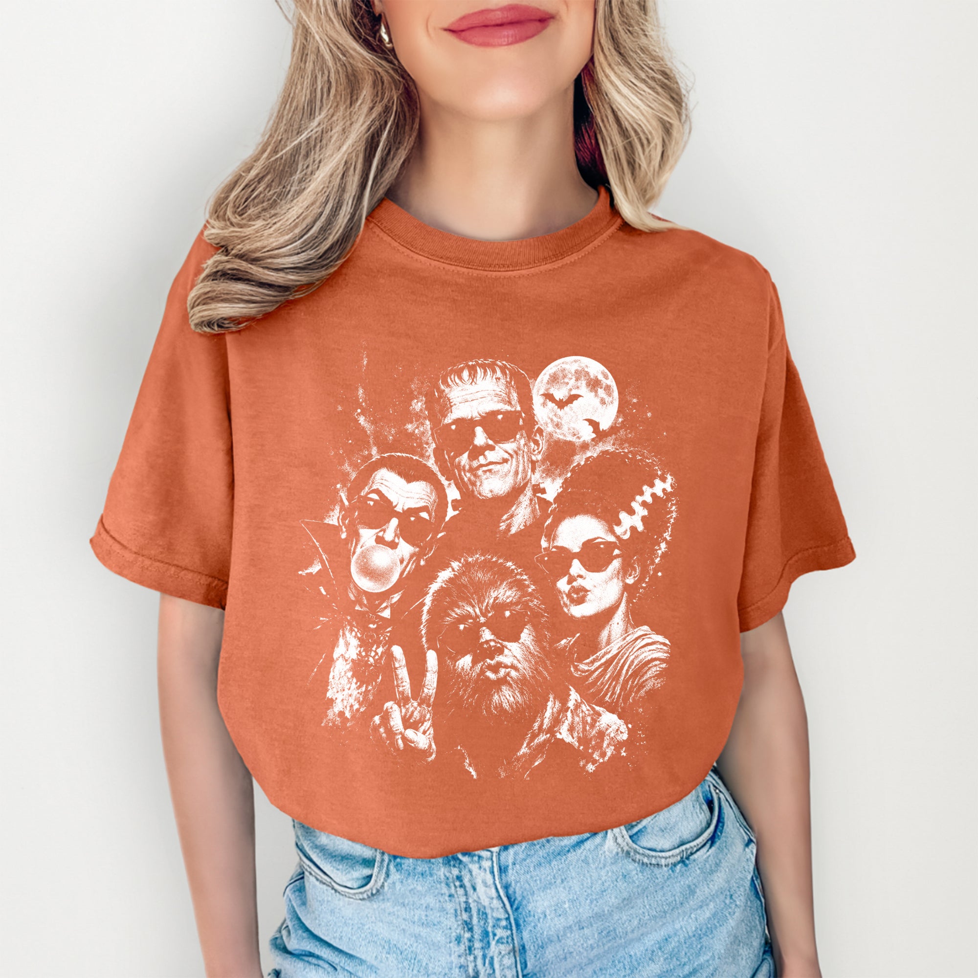 Retro Halloween Monster Selfie Tee