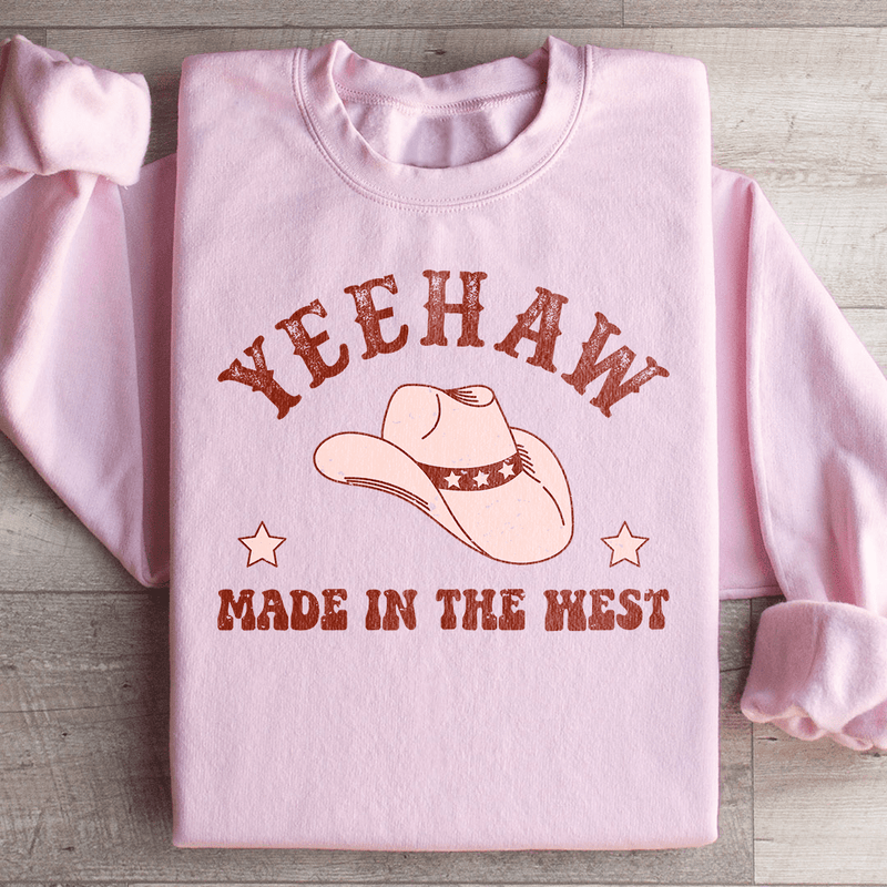 Yeehaw Cowboy Hat Sweatshirt Light Pink / S Peachy Sunday T-Shirt