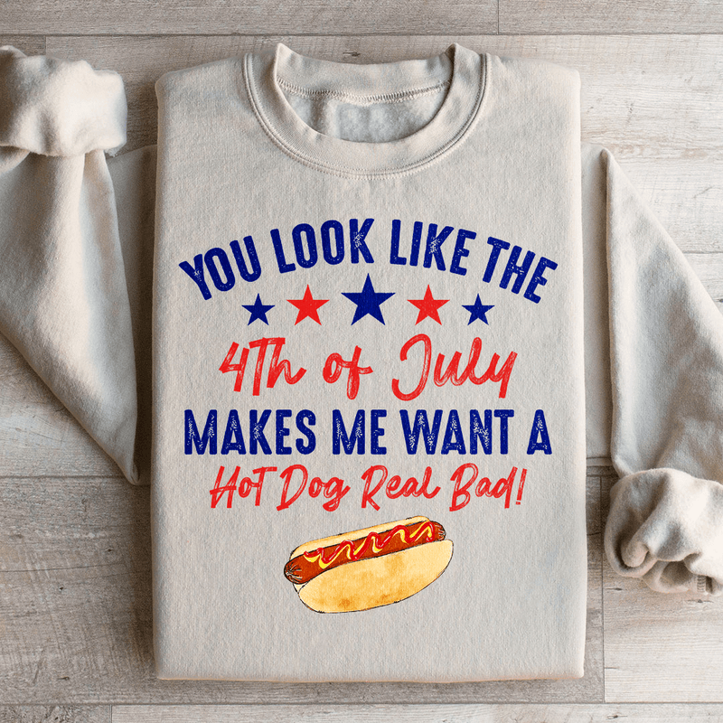 You Look Like The 4th Of July Sweatshirt Sand / S Peachy Sunday T-Shirt