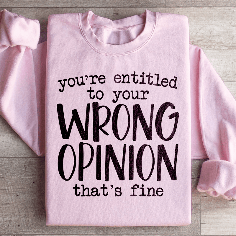 You're Entitled To Your Wrong Opinion Sweatshirt Light Pink / S Peachy Sunday T-Shirt