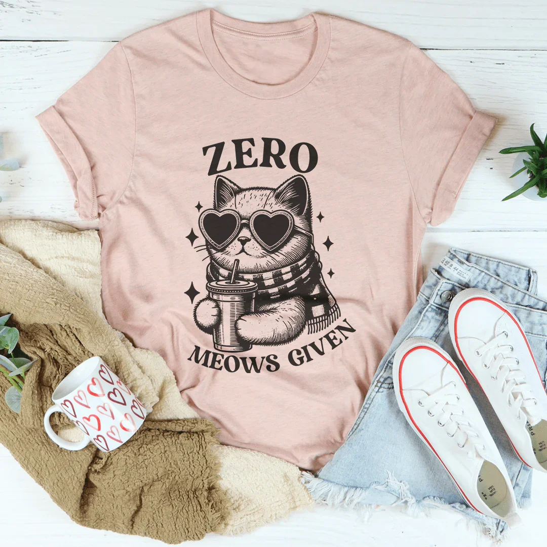 Zero Meows Given Tee Heather Prism Peach / S Peachy Sunday T-Shirt