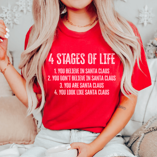 4 Stages Of Life Christmas Tee Red / S Peachy Sunday T-Shirt