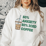 50% Anxiety 50% Iced Coffee Hoodie White / S Peachy Sunday T-Shirt