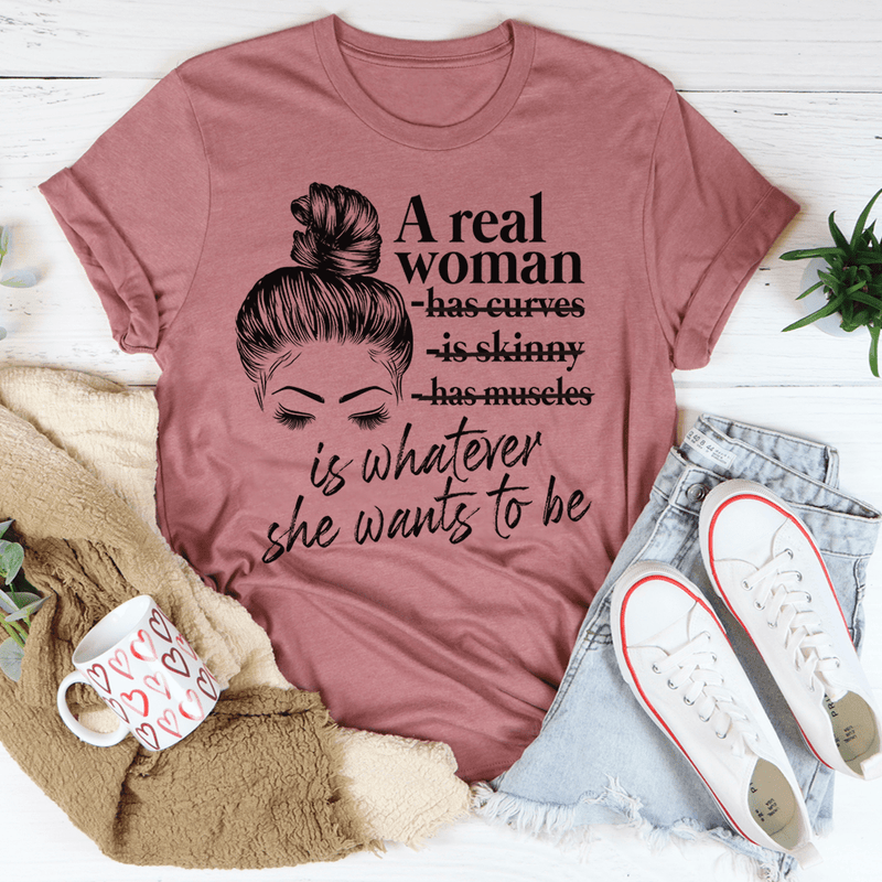 A Real Woman Tee Mauve / S Peachy Sunday T-Shirt