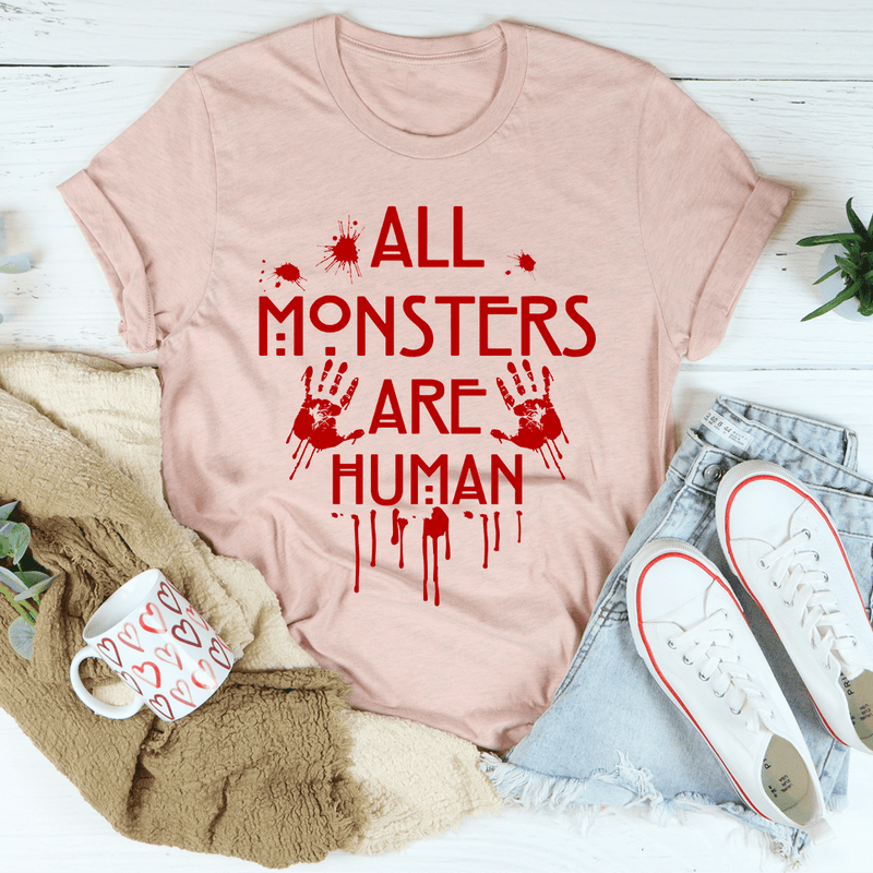 All Monsters Are Human Tee Heather Prism Peach / S Peachy Sunday T-Shirt