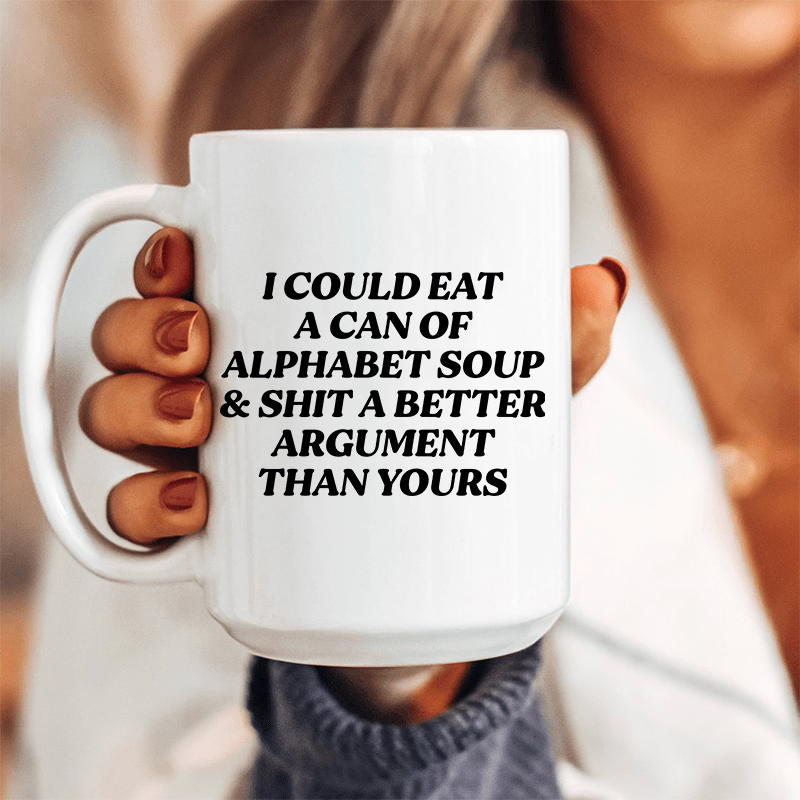 Alphabet Soup Ceramic Mug 15 oz White / One Size CustomCat Drinkware T-Shirt